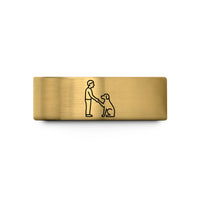 unique metal rings – gold tungsten paw shake wedding band