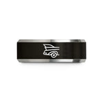 best presents for moms – black & silver tungsten tailfins wedding band
