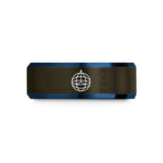 gifts for both parents – gunmetal & blue tungsten bloch sphere wedding band