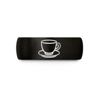 personalized jewelry for women – black tungsten teacup saucer wedding band