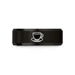 personalized jewelry for women – black tungsten teacup saucer wedding band