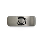 unique jewelry for her – gray tungsten teacup saucer wedding band