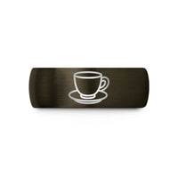 gift ideas for mom – gunmetal & black tungsten teacup saucer wedding band