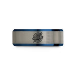 jewelry gifts for mom – black & blue & gray tungsten uranus wedding band