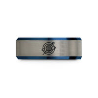 jewelry gifts for mom – black & blue & gray tungsten uranus wedding band