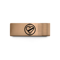 engraved moms day rings – rose gold & blue tungsten diver circle wedding band
