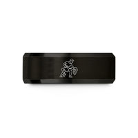 customized presents for parents – black & rose gold tungsten salsa dancers wedding band