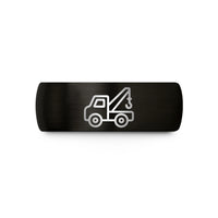 personalized presents for her – black tungsten tow truck hook wedding band