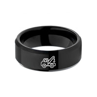 custom presents for parents – black tungsten tow truck hook wedding band