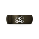 engraved presents for couples – gunmetal & black tungsten tow truck hook wedding band