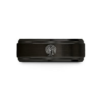 personalized present ideas mom – black & rose gold tungsten willow tree swing wedding band