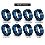 font options for inside engraving on blue day night rings