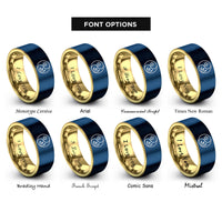 font options for inside engraving on gold & blue day night rings
