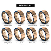 font options for inside engraving on rose gold & blue day night rings