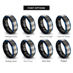 font options for inside engraving on black & blue & gray daymark triangle rings