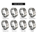 font options for inside engraving on gray daymark triangle rings