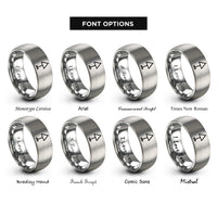 font options for inside engraving on gray daymark triangle rings