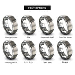 font options for inside engraving on silver daymark triangle rings