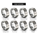 font options for inside engraving on silver daymark triangle rings