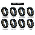 font options for inside engraving on gunmetal & blue daymark triangle rings