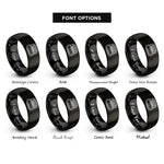 font options for inside engraving on black daytona international speedway rings