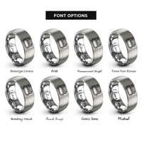 font options for inside engraving on silver daytona international speedway rings