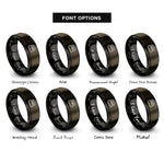 font options for inside engraving on gunmetal & black daytona international speedway rings