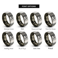 font options for inside engraving on gunmetal & grey daytona international speedway rings