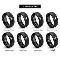 font options for inside engraving on black dc mark rings