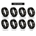 font options for inside engraving on black dc mark rings
