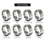font options for inside engraving on gray dc mark rings