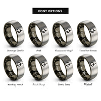 font options for inside engraving on gunmetal & silver dc mark rings