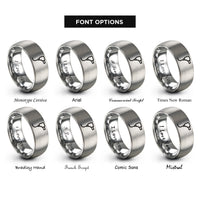font options for inside engraving on grey dc plug rings