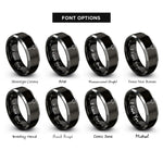font options for inside engraving on black & gray dead blow hammer rings