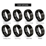 font options for inside engraving on black dead blow hammer rings