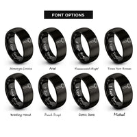 font options for inside engraving on black dead blow hammer rings
