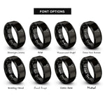 font options for inside engraving on black dead blow hammer rings