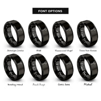 font options for inside engraving on black dead blow hammer rings