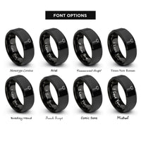 font options for inside engraving on black dead blow hammer rings
