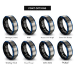font options for inside engraving on black & blue & silver deadlift rings