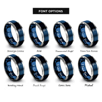 font options for inside engraving on blue & silver deadlift rings