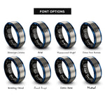 font options for inside engraving on black & blue & silver death rings