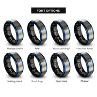 font options for inside engraving on black & blue & silver death rings