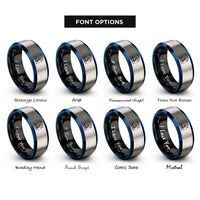 font options for inside engraving on black & blue & grey death rings