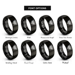 font options for inside engraving on black deaths head hawkmoth rings
