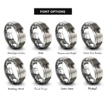 font options for inside engraving on gray deaths head hawkmoth rings