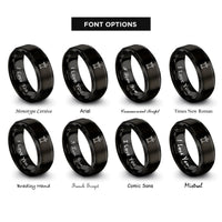 font options for inside engraving on black debate podium rings
