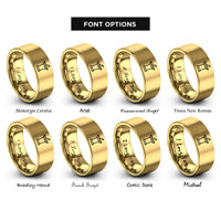 font options for inside engraving on gold debate podium rings
