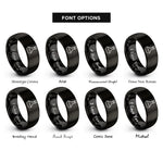 font options for inside engraving on black decanter rings