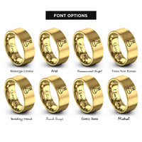 font options for inside engraving on gold decanter rings